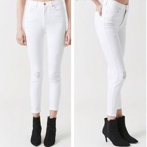 Forever21 Sculpted HighRise Distressed Skinny Jean